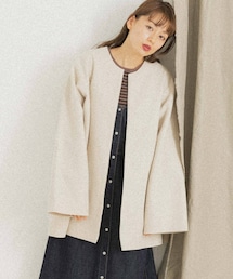 URBAN RESEARCH Sonny Label | ニットメルトンミドルコート(ノーカラージャケット)