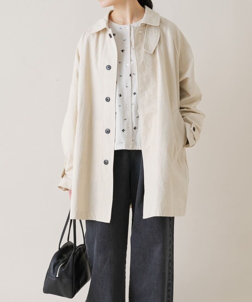 かぐれ(カグレ)の「コットンバックタックショートコート(テーラードジャケット・レディース・IVORY/BEIGE/BLACK・Free)」の9枚目の写真