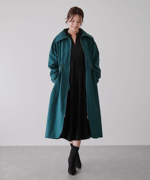 Jayro（ジャイロ）の「ウエスト切替ジップアップロングコート（その他アウター・レディース・ブラック/ベージュ/グリーン系/カーキ/レッド・F）」の22枚目の写真