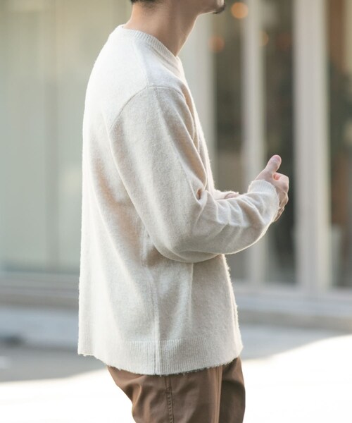 URBAN RESEARCH ROSSO（アーバンリサーチロッソ）の「『XLサイズあり』ウールシャギーニット（ニット/セーター・メンズ・KHAKI/IVORY/GREIGE/GRAY/NAVY/BLACK・S/M/L/XL）」の12枚目の写真