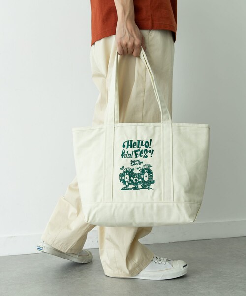 URBAN RESEARCH Sonny Label（アーバンリサーチサニーレーベル）の「HIROCKSHOWコラボ保冷トートバッグ（トートバッグ・メンズ・ホワイト/ホワイトxネイビー/ネイビー・One）」の6枚目の写真