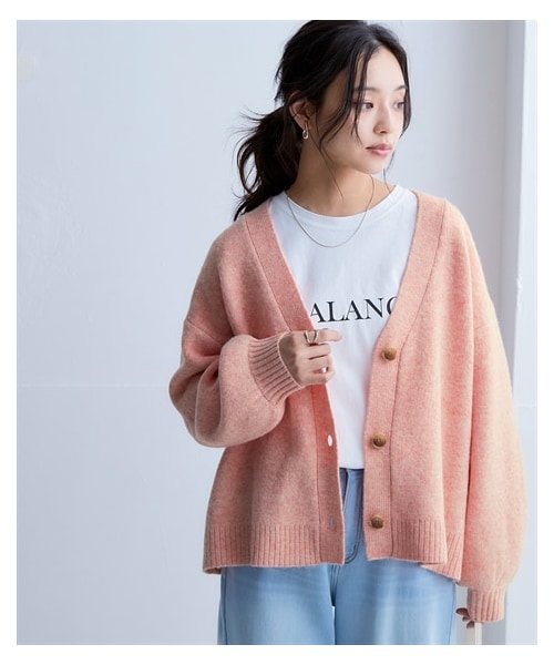 nissen（ニッセン）の「MOKUMOKOVネックニットカーディガン＜大きいサイズ有＞（カーディガン/ボレロ・レディース・杢グレー/杢グレージュ/杢ラベンダー/杢ピンク・S~M/L~LL/3L~4L）」の11枚目の写真