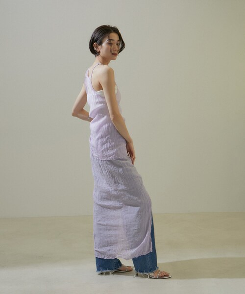 ADAM ET ROPE'（アダムエロペ）の「【Gabriela Coll Garments】クラッシュドタフタタンクトップ（タンクトップ・レディース・パープル系・0/1）」の8枚目の写真