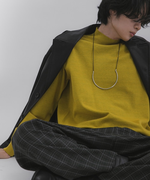 SENSE OF PLACE by URBAN RESEARCH（センスオブプレイスバイアーバンリサーチ）の「『一部WEB限定カラー』『洗濯可/毛玉防止』ストレッチモックネックニット（ニット/セーター・メンズ・IVORY/BLACK/NAVY/RED/BROWN/CHARCOAL/BEIGE/MINT/MUSTARD・M/L）」の8枚目の写真