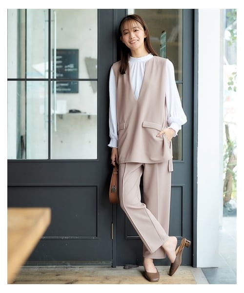 nissen（ニッセン）の「ベストセットアップ（ポケット付ベスト+パンツ