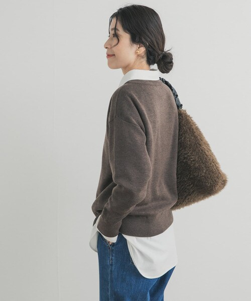 URBAN RESEARCH DOORS（アーバンリサーチドアーズ）の「Wフェイスボートネックニット（ニット/セーター・レディース・YELLOW/ASH MINT/BROWN/GRAY・Free）」の18枚目の写真