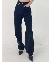 GYDA | H/WサイドBROKEN ワイドデニムパンツ(デニムパンツ)