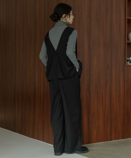 URBAN RESEARCH Sonny Label（アーバンリサーチサニーレーベル）の「ペプラムオールインワン（つなぎ/オールインワン・レディース・ブラック/グレー・36/38）」の10枚目の写真