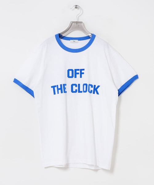 URBAN RESEARCH(アーバンリサーチ)の「Teya Flock Ringer T-shirts(Tシャツ/カットソー・レディース・BLUE/NAVY・L)」の1枚目の写真