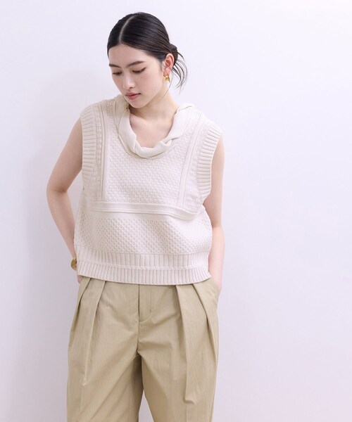 ADAM ET ROPE'（アダムエロペ）の「【WEB限定】ミックスパターンニットベスト（ベスト・レディース・ブラック/グレー/オフホワイト・F）」の18枚目の写真