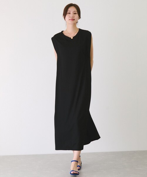 Jayro（ジャイロ）の「カノコ肩タックフレアワンピース（ワンピース・レディース・ブラック/グレー系/キャメル/イエロー・F）」の6枚目の写真