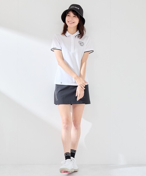 ROPE'（ロペ）の「【UV CARE】【吸水速乾】【ストレッチ】クールマックス半袖ポロ（ポロシャツ・レディース・ブラック/ホワイト・L/M/S）」の20枚目の写真