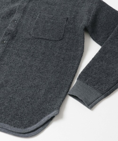 THE GOODLAND MARKET（ザグッドランドマーケット）の「FFM　TWEEDLIKE SHIRTS（カーディガン/ボレロ・レディース・Black/Beige・1/2）」の7枚目の写真