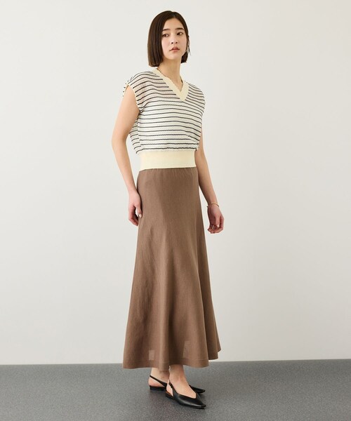 ROPE'(ロペ)の「ギマコットンニットフレアスカート/セットアップ対応・イージーケア(スカート・レディース・ブラック/ブラウン系/ブルー・F)」の16枚目の写真
