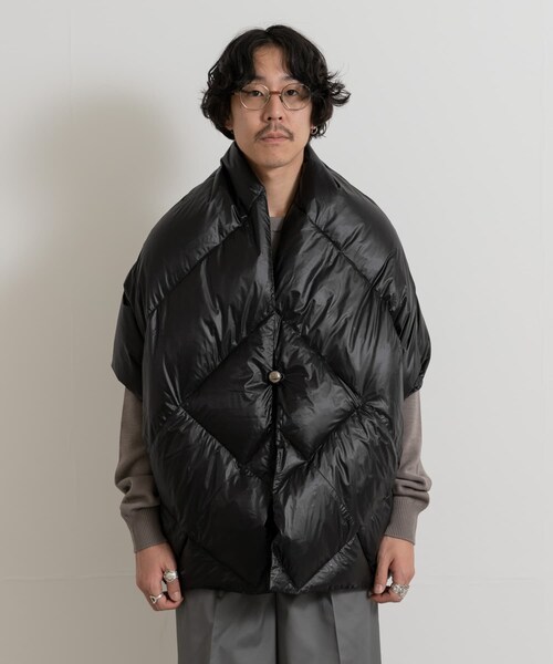 THE GOODLAND MARKET(ザグッドランドマーケット)の「『別注』KWD×ザ グッドランド マーケット GREEN DOWN STALL(マフラー・レディース・BLACK・one)」の11枚目の写真