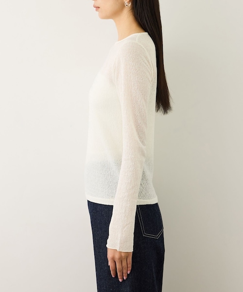 ROPE'（ロペ）の「コットンシアーロングスリーブカットソー/イージーケア（Tシャツ/カットソー・レディース・ブラック/ホワイト/ブラウン・F）」の16枚目の写真