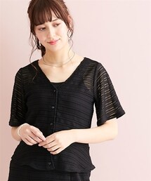 marun | 大きいサイズクロッシェ調ショートカーディガンmarun(カーディガン/ボレロ)