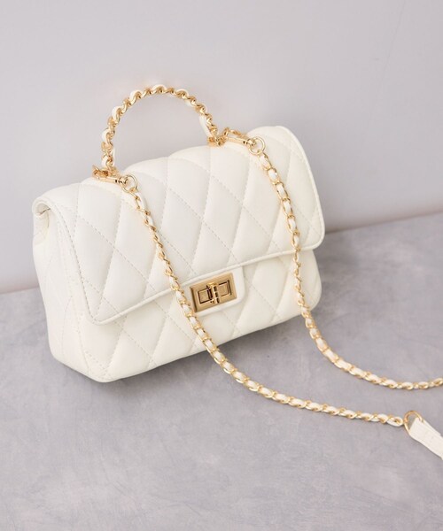 VIS（ビス）の「チェーンハンドルキルティングショルダーバッグ/2WAY