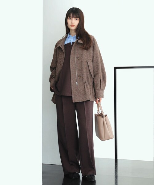 VIS（ビス）の「ドロストペプラムブルゾン（ブルゾン・レディース・グレー/ブラウン系・F）」の6枚目の写真