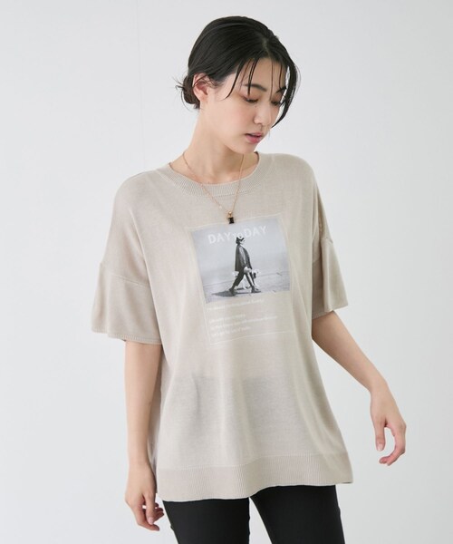Jayro(ジャイロ)の「フォトプリントプルオーバー(ニット/セーター・レディース・ブラック/ダークブラウン/ベージュ・M)」の18枚目の写真