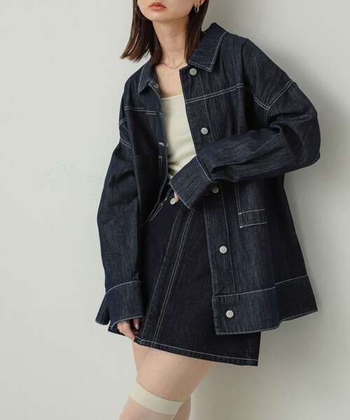 SENSE OF PLACE by URBAN RESEARCH(センスオブプレイスバイアーバンリサーチ)の「シシュウデニムミニスカート(デニムスカート・レディース・ONE WASH/L.INDIGO・S/M)」の9枚目の写真