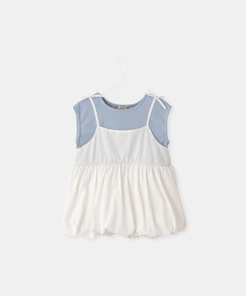 ROPE' PICNIC（ロペピクニック）の「【KIDS/キッズ】バルーンビスチェドッキングトップス（Tシャツ/カットソー・キッズ・ブラック/ホワイト・120/130/140/150）」の3枚目の写真