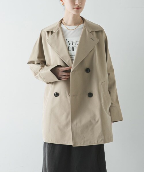URBAN RESEARCH（アーバンリサーチ）の「TICCA　MINI テントトレンチコート（ステンカラーコート・レディース・BEIGE/KHAKI・1）」の5枚目の写真