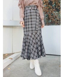 MERCURYDUO | ベルト付ストレッチマーメイドイレヘムスカート(スカート)