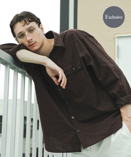 URBAN RESEARCH(アーバンリサーチ)の「『別注』BROOKS BROTHERS×URBAN RESEARCH SAFARI SHIRTS LONG-SLEEVE(シャツ/ブラウス・メンズ・BLACK/D.BRN・M/L/XL)」の3枚目の写真