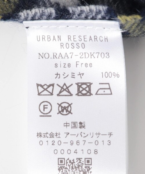 URBAN RESEARCH ROSSO（アーバンリサーチロッソ）の「カシミヤチェックマフラー（マフラー・レディース・BEIGE/MINT/NAVY・FREE）」の12枚目の写真
