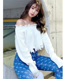 GYDA | グラインダーオフショルニット TOPS(ニット/セーター)