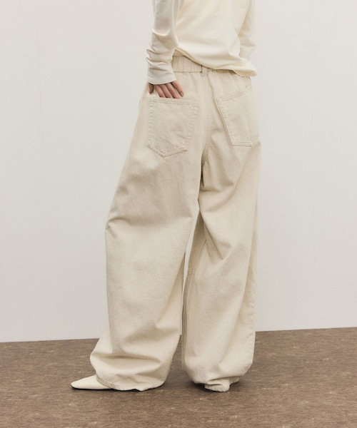 ADAM ET ROPE'(アダムエロペ)の「コットンリネンカーヴィーパンツ(その他パンツ・レディース・ブラック/キナリ・36/38)」の13枚目の写真