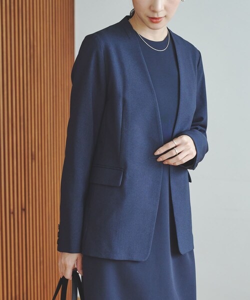 URBAN RESEARCH(アーバンリサーチ)の「『セットアップ対応』ノーカラージャケット(ノーカラージャケット・レディース・NAVY/BLACK・36/38/40)」の20枚目の写真