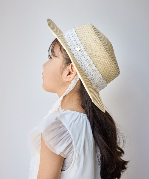 ROPE' PICNIC(ロペピクニック)の「【KIDS/キッズ】レースひも付きカンカン帽(ハット・キッズ・ベージュ・F)」の3枚目の写真