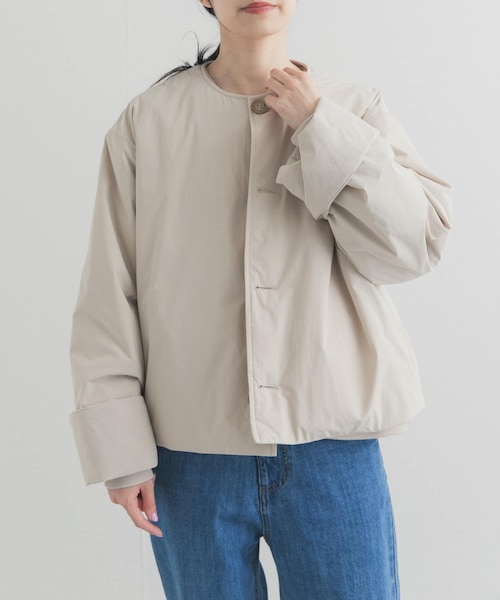 URBAN RESEARCH DOORS(アーバンリサーチドアーズ)の「DANTON COLLARLESS JACKET(その他アウター・レディース・DK.BLUE/IVORY/NAVY・36)」の6枚目の写真