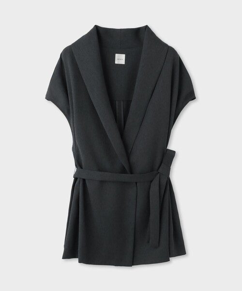 ROPE'（ロペ）の「【一部店舗限定】【REALM（レルム）】SHAWL COLLAR GILET｜ベスト　26SS（トレンチコート・レディース・ベージュ/チャコール・36/38）」の3枚目の写真