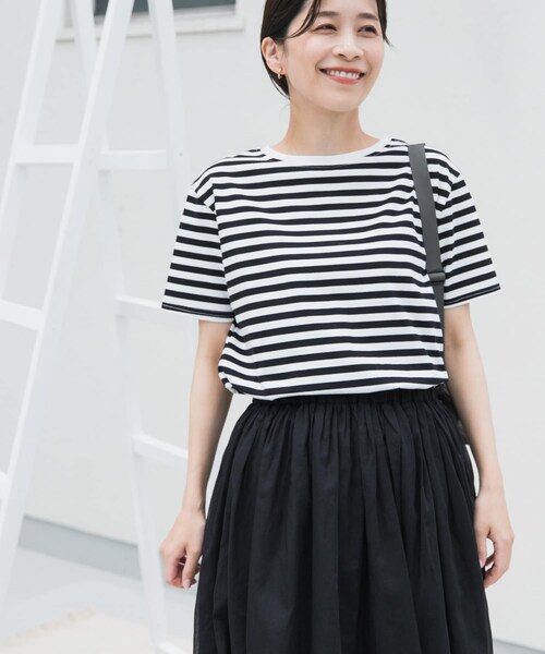 URBAN RESEARCH DOORS(アーバンリサーチドアーズ)の「『UR TECH』ボイルカットドッキングワンピース(ワンピース・レディース・BORDER/PINK/CHARCOAL・M)」の7枚目の写真