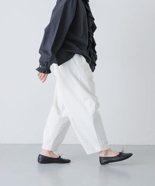 かぐれ（カグレ）の「コットンクロップドパンツ（その他パンツ・レディース・OFF/BEIGE/BLACK・Free）」の5枚目の写真