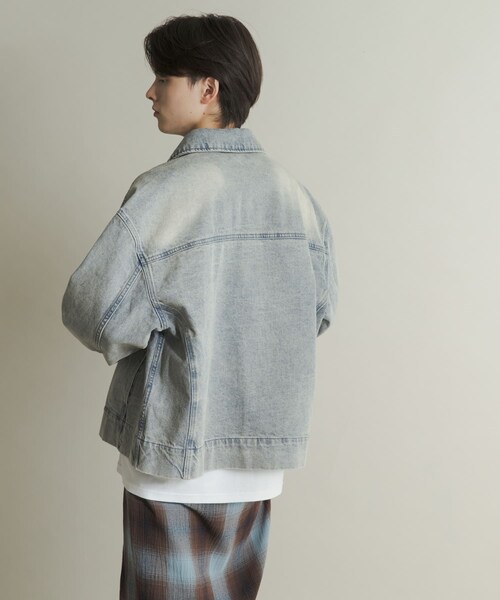 SENSE OF PLACE by URBAN RESEARCH（センスオブプレイスバイアーバンリサーチ）の「ツイストデニムブルゾン（デニムジャケット・メンズ・GREEN/L.INDIGO・M/L）」の19枚目の写真