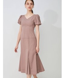 MERCURYDUO | ステッチ切替ボリュームスリーブワンピース(ワンピース)