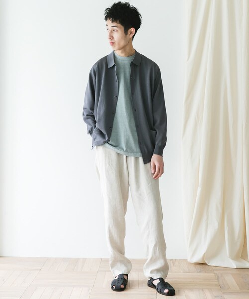 URBAN RESEARCH DOORS（アーバンリサーチドアーズ）の「『XLサイズ/WEB限定』ツイルリネン イージートラウザー（その他パンツ・メンズ・INDIGO/ECRU/CHARCOAL/PAISLEY・S/M/L/XL）」の15枚目の写真