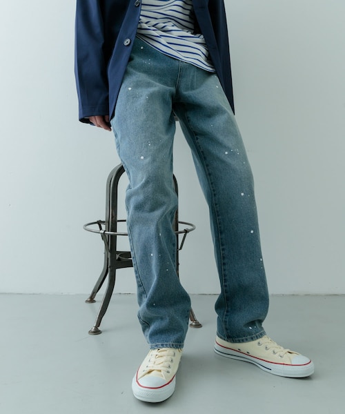 ITEMS URBANRESEARCH(アイテムズ アーバンリサーチ)の「11oz PAINT STRAIGHT DENIM(デニムパンツ・メンズ・BLU/BLK・M/L)」の2枚目の写真