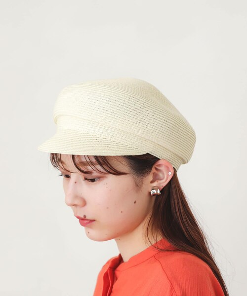 SENSE OF PLACE by URBAN RESEARCH(センスオブプレイスバイアーバンリサーチ)の「ペーパーキャスケット(キャスケット・レディース・IVORY/BROWN/BEIGE・one/One)」の4枚目の写真