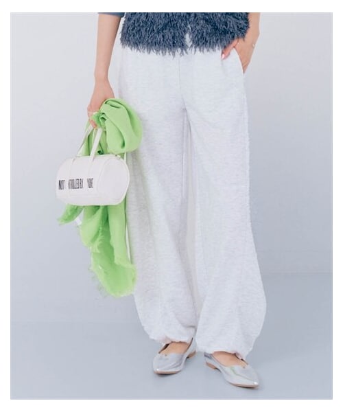 nissen（ニッセン）の「裏毛バレルレッグパンツ（スウェットパンツ・レディース・黒/杢グレー/オートミール・S/M/L/LL）」の12枚目の写真