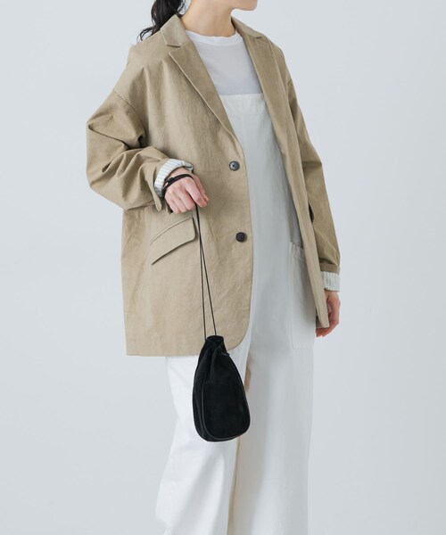かぐれ(カグレ)の「Tailored jacket w/lining(テーラードジャケット・レディース・BEIGE/BLACK・FREE)」の18枚目の写真