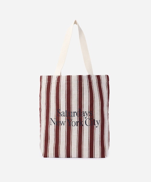 Saturdays NYC(サタデーズ ニューヨークシティ )の「Miller Stripe Tote Bag(トートバッグ・レディース・ブルー/ワイン・F)」の4枚目の写真