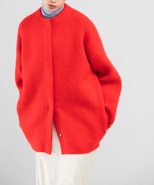 URBAN RESEARCH ROSSO（アーバンリサーチロッソ）の「ELENDEEK　CN RACCOON MIX WCD（カーディガン/ボレロ・レディース・IVY/LGRY/RED/MINT/BEG・1/2）」の7枚目の写真