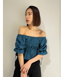 EMODA | コンパクトギャザーショートトップ(シャツ/ブラウス)