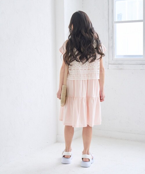 ROPE' PICNIC（ロペピクニック）の「【KIDS/キッズ】ロゴティアードカットソーワンピース（ワンピース・キッズ・ブラック/ピンク・L/M/S）」の17枚目の写真