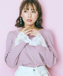 nissen | 大きいサイズ  レースデザイントップス　marun(Tシャツ/カットソー)